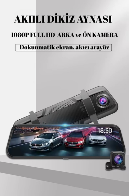 Yeni Nesil 10 İnç Full HD Çift Kameralı Akıllı Dikiz Aynası