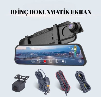 Yeni Nesil 10 İnç Full HD Çift Kameralı Akıllı Dikiz Aynası